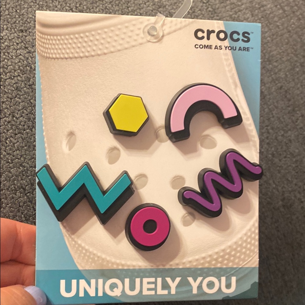 Crocs Jibbitz Charm 90’s Shapes 5 pack Set NWT Crocs Shoe Charm Retro 90’s theme